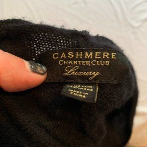 Black Cashmere Poncho, Charter Club One Size